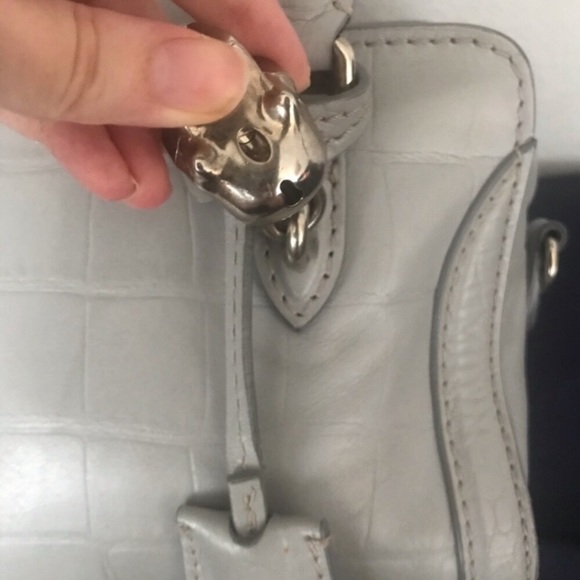 Authentic Alexander McQueen Skull Mini Bag in Grey Croc Leather - Picture 10 of 12